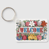 Illustratie WELKOM met Bloemen Sleutelhanger (Achterkant)