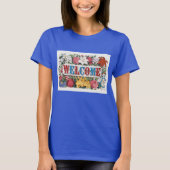  Illustratie WELKOM met Bloemen T-shirt (Voorkant)