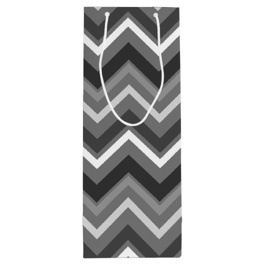 Illustratie wijnflesje - Chevron met script Wijn Cadeautas (Achterkant)