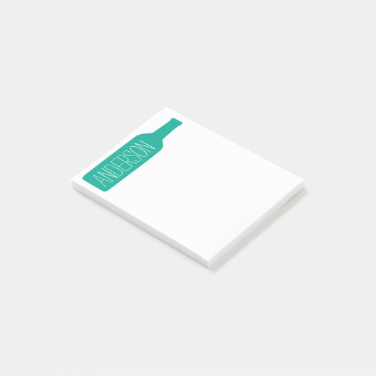 Illustratie wijnflesje - Moderne witte benaming Post-it® Notes (Schuin)