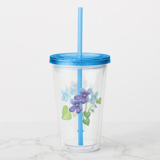 Illustratie Wild Violet Flowers Acryl Drinkbeker (Voorkant)