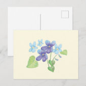 Illustratie Wild Violet Flowers Briefkaart (Voorkant / Achterkant)