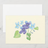 Illustratie Wild Violet Flowers Feestdagenkaart (Voorkant / Achterkant)