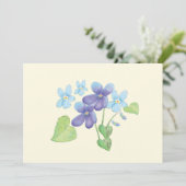 Illustratie Wild Violet Flowers Feestdagenkaart (Staand voorkant)