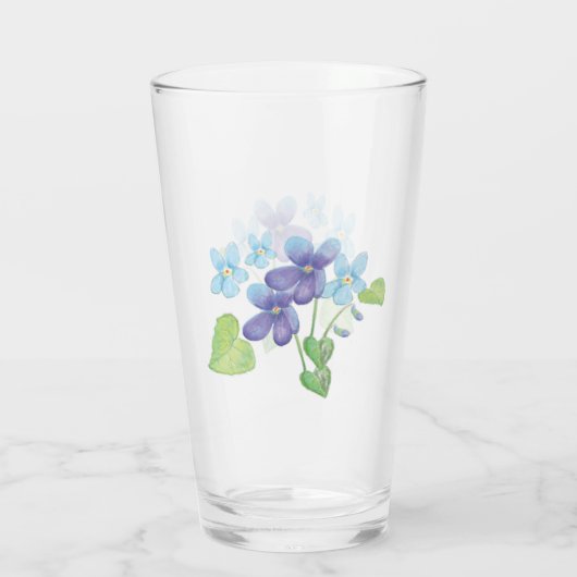 Illustratie Wild Violet Flowers Glas (Achterkant)