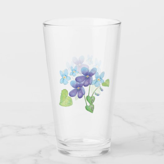 Illustratie Wild Violet Flowers Glas (Voorkant)