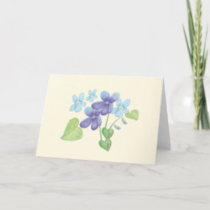Illustratie Wild Violet Flowers Kaart