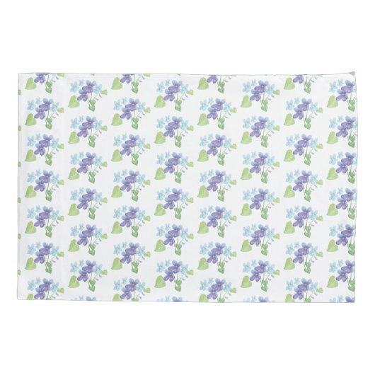 Illustratie Wild Violet Flowers Kussensloop (Achterkant)