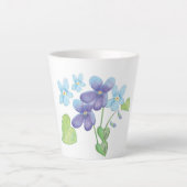 Illustratie Wild Violet Flowers Latte Mok (Voorkant)