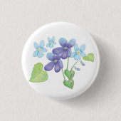 Illustratie Wild Violet Flowers Ronde Button 3,2 Cm (Voorkant)