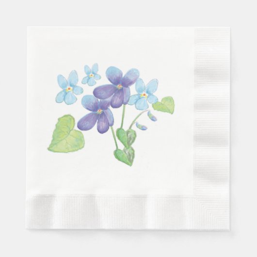 Illustratie Wild Violet Flowers Servet (Voorkant)