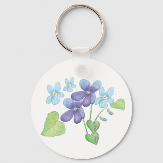 Illustratie Wild Violet Flowers Sleutelhanger (Voorkant)