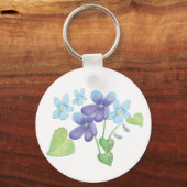 Illustratie Wild Violet Flowers Sleutelhanger (Voorkant)