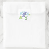 Illustratie Wild Violet Flowers Vierkante Sticker (Tas)