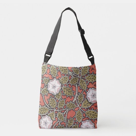 Illustratie Wilde Roos Kunst Illustratie Bloem Vin Crossbody Tas (Voorkant)