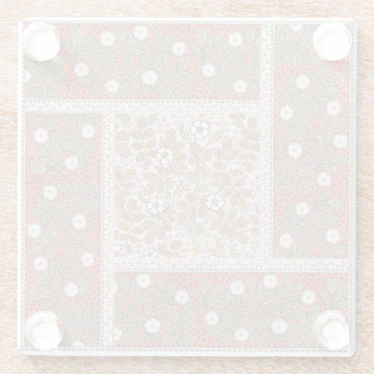 Illustratie Wilde Roos Kunst Illustratie Bloem Vin Glazen Onderzetter (Achterkant)