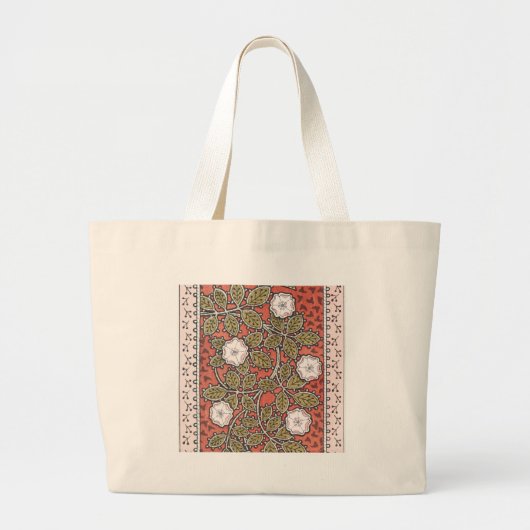 Illustratie Wilde Roos Kunst Illustratie Bloem Vin Grote Tote Bag (Voorkant)