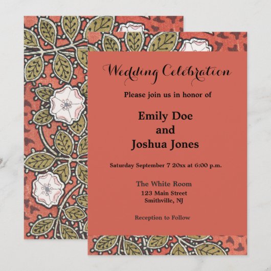 Illustratie Wilde Roos Kunst Illustratie Bloem Vin Kaart (Voorkant / Achterkant)