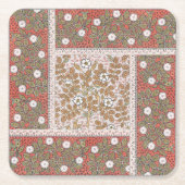 Illustratie Wilde Roos Kunst Illustratie Bloem Vin Kartonnen Onderzetters (Voorkant)