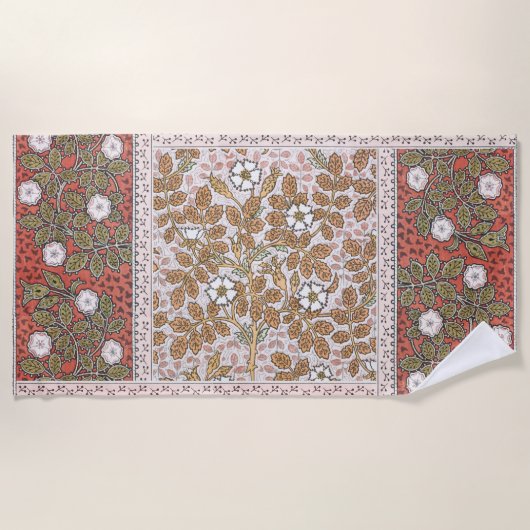 Illustratie Wilde Roos Kunst Illustratie Bloem Vin Strandlaken (Voorkant)