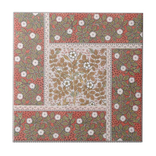 Illustratie Wilde Roos Kunst Illustratie Bloem Vin Tegeltje (Voorkant)