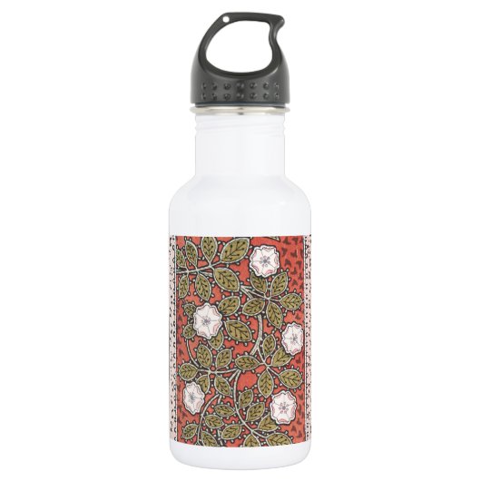 Illustratie Wilde Roos Kunst Illustratie Bloem Vin Waterfles (Voorkant)