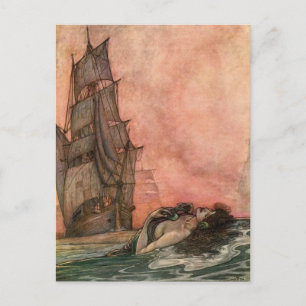  illustratie William H. Robinson Mermaid Briefkaart