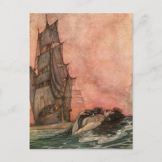  illustratie William H. Robinson Mermaid Briefkaart (Voorkant)