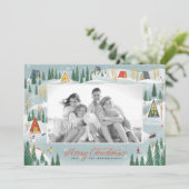 Illustratie: Winter Scene foto Feestdagenkaart (Staand voorkant)