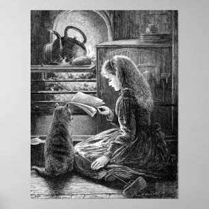  illustratie winteravond poster