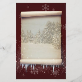 Illustratie winterperkament briefpapier