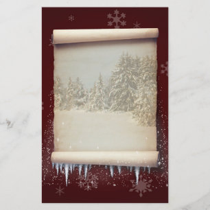 Illustratie winterperkament briefpapier