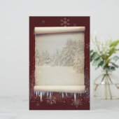 Illustratie winterperkament briefpapier (Staand voorkant)