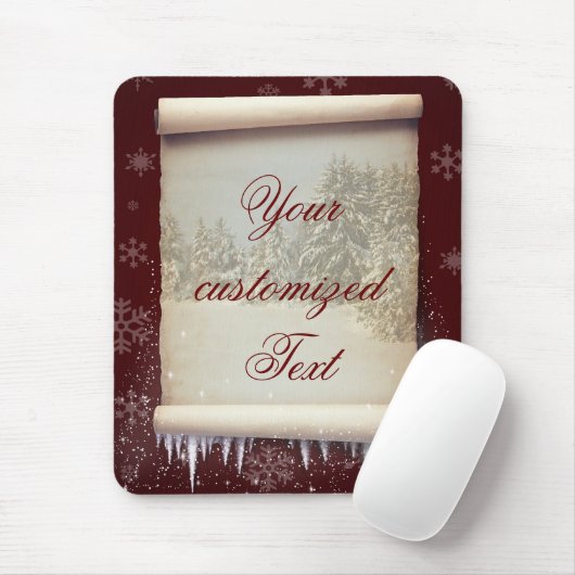 Illustratie winterperkament muismat (Met muis)