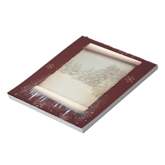 Illustratie winterperkament notitieblok (Linkerzijde)