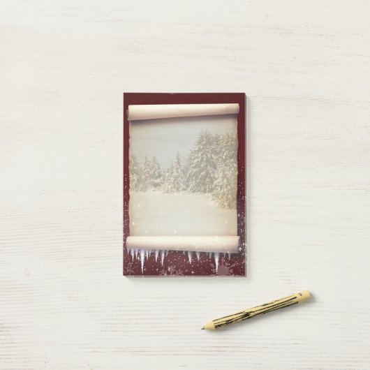 Illustratie winterperkament post-it® notes (Op bureau)