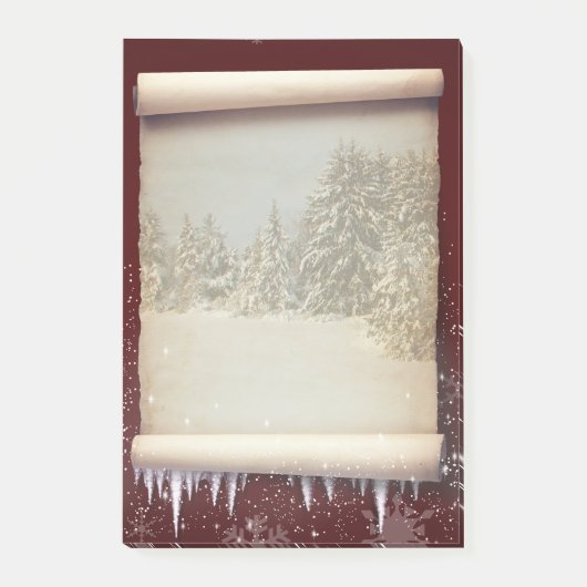 Illustratie winterperkament post-it® notes (Voorkant)