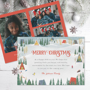 Illustratie Winterscène Multi-Photo Feestdagenkaart