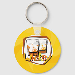 Illustratie Wiskey op ijs Sleutelhanger