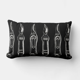 ILLUSTRATIE Witte Pruners Black Pillow Kussen
