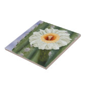 Illustratie: Witte Vloer van Saguaro Cactus Tegeltje (Zijkant)