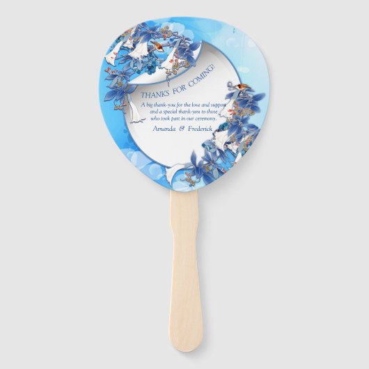 Illustratie Witte Waterverf Moonbloem Handwaaier (Achterkant)