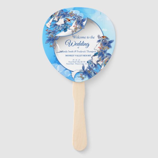 Illustratie Witte Waterverf Moonbloem Handwaaier (Voorkant)