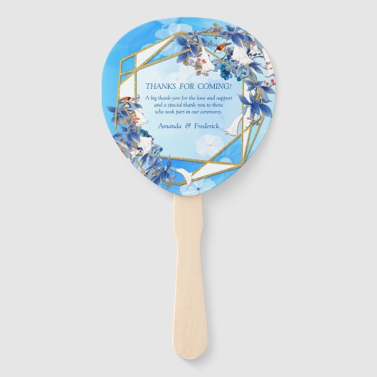 Illustratie Witte Waterverf Moonbloem Handwaaier (Achterkant)