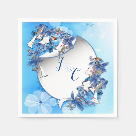 Illustratie Witte Waterverf Moonbloem Servet (Voorkant)