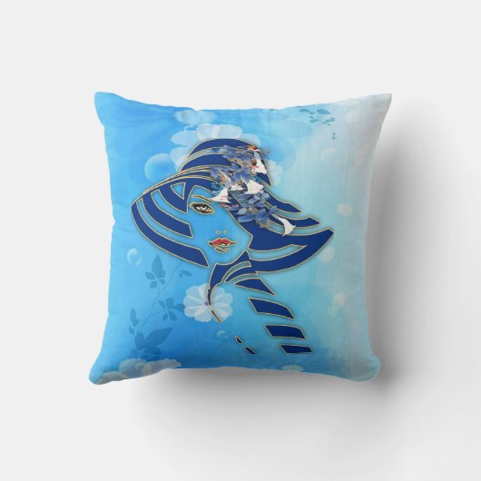 Illustratie Witte Waterverf Moonflower Kussen (Achterkant)