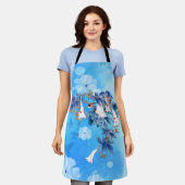 Illustratie Witte Waterverf Moonflower Schort (Gedragen)