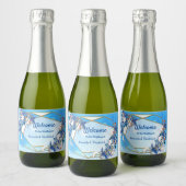Illustratie Witte Waterverf Moonflower Sparkling Wijnetiket (Flessen)