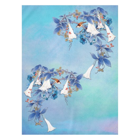 Illustratie Witte Waterverf Moonflower Tafelkleed (Voorkant)