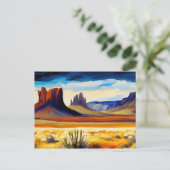 Illustratie woestijnlandschap briefkaart (Staand voorkant)